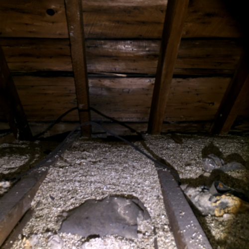 Vermiculite and loose wires in attic